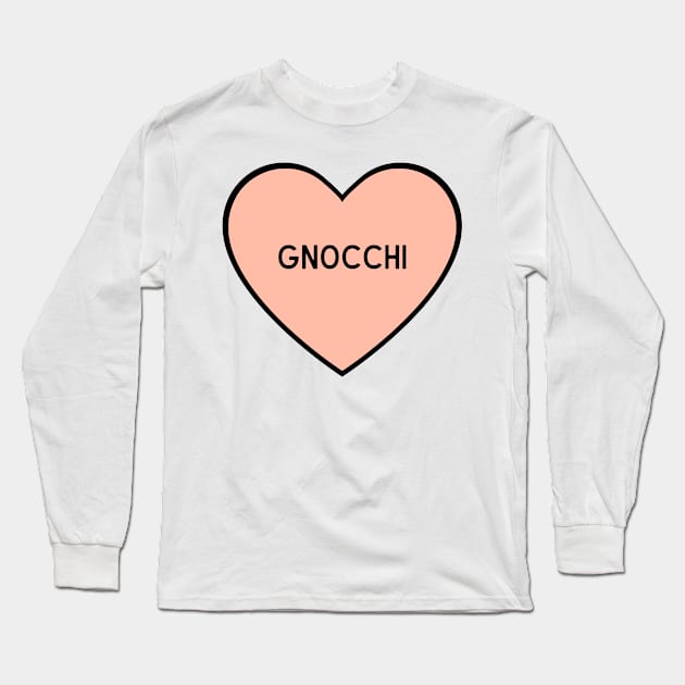 I Love Gnocchi Heart Shape Long Sleeve T-Shirt by BloomingDiaries